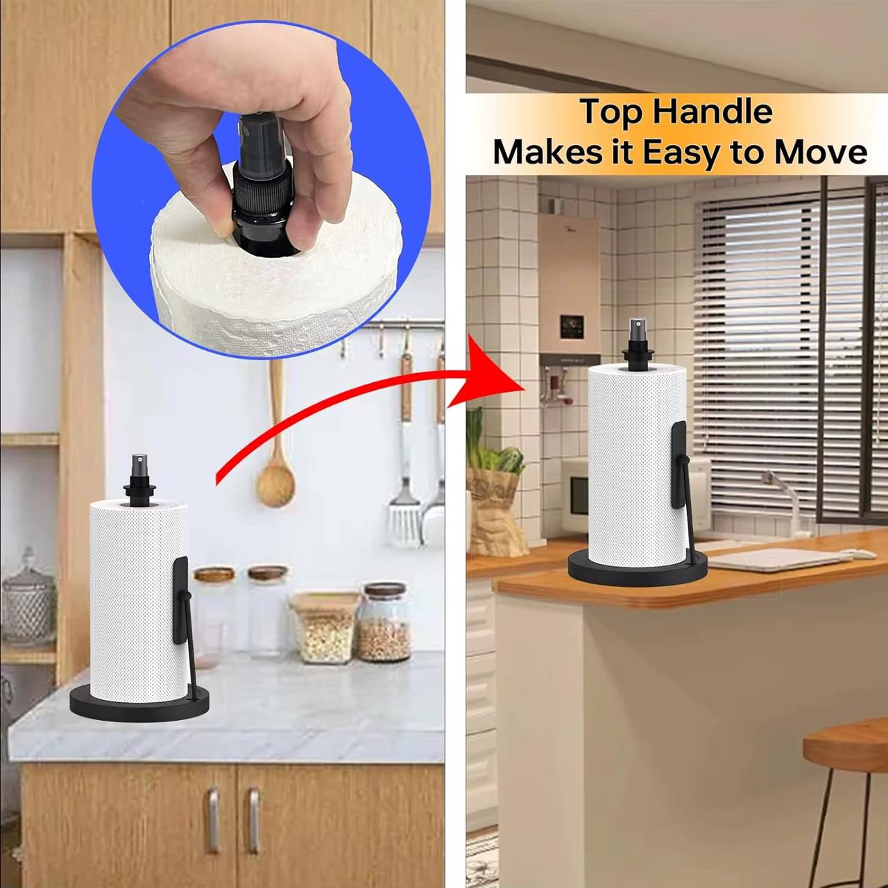 2-in-1 Paper Towel Holder with Spray Bottle