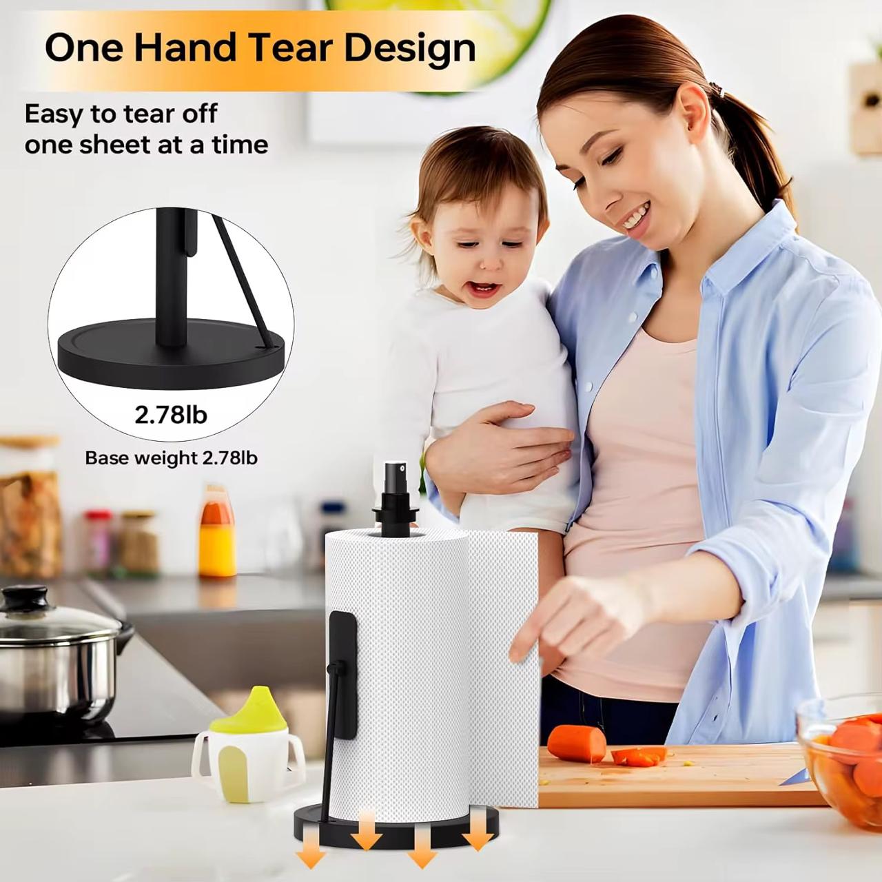 2-in-1 Paper Towel Holder with Spray Bottle