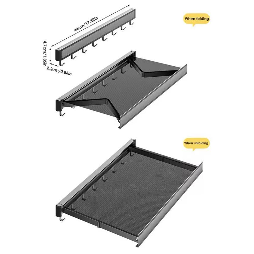 Foldable Wall Rack with Hooks