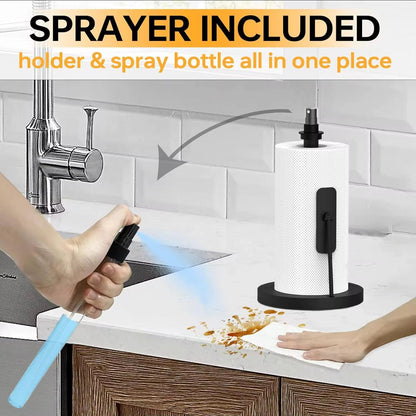 2-in-1 Paper Towel Holder with Spray Bottle